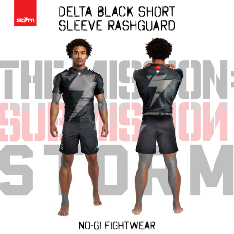 STORM DELTA BLACK SS RASHGUARD - Black/Black