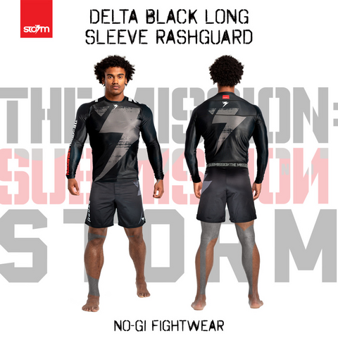 STORM DELTA BLACK LS RASHGUARD - Black/Black